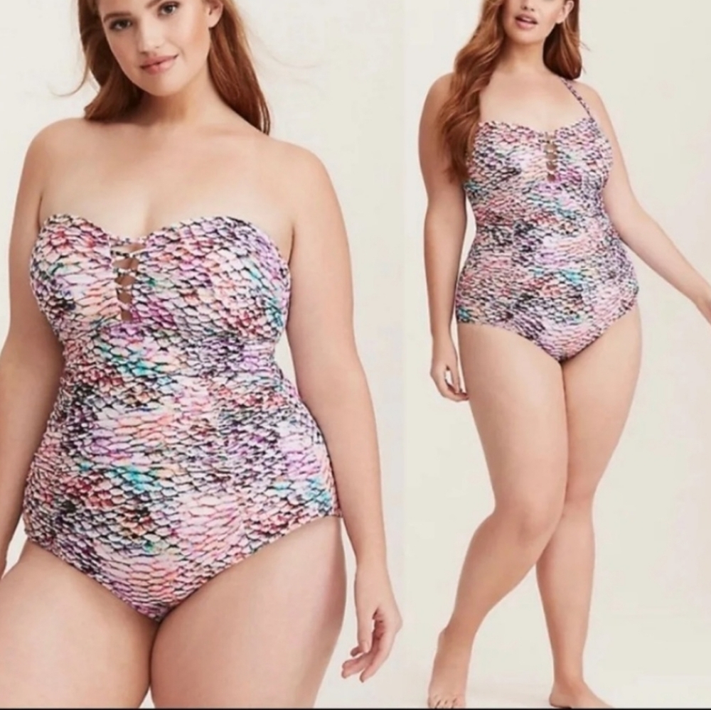 Torrid Rainbow Snake Skin Swimsuit